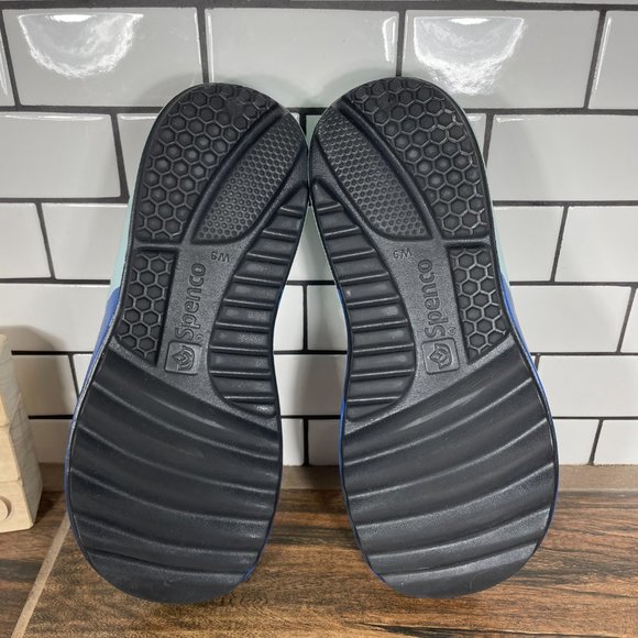 Spenco Fusion Slim Womens Size 9 Shoes Blue Orthotic Comfort Slide Sandal - Picture 7 of 12